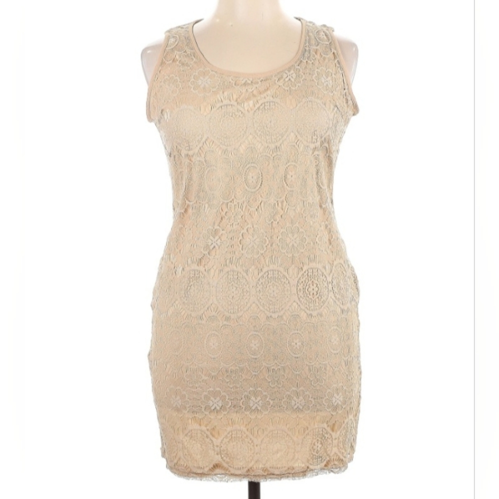 Katia Tan Lace Sleeveless Dress Size 1X EUC